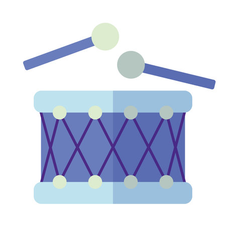 Isolated cute drum musical instrument toy icon Vectorのイラスト素材