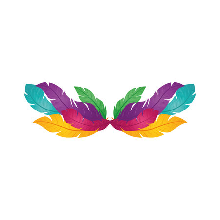 Isolated colored carnival feathers icon Flat design Vectorのイラスト素材