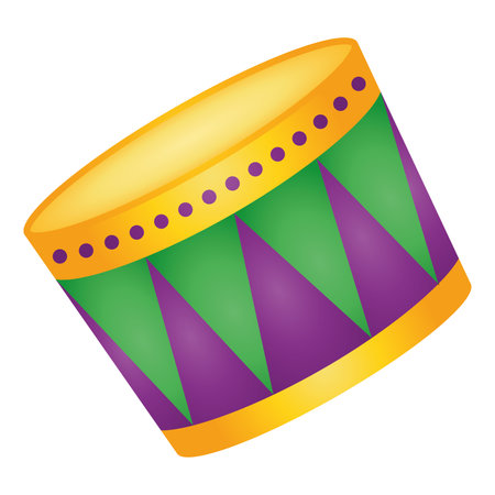 Isolated colored drum musical instrument icon Vectorのイラスト素材