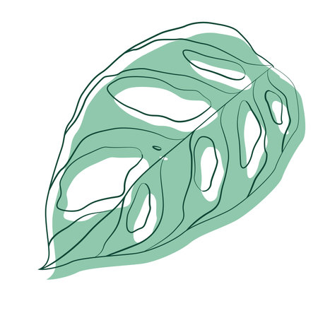 Isolated colored summer leaf sketch icon Vectorのイラスト素材
