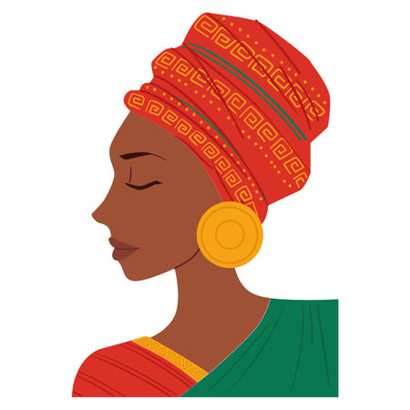 Isolated cute afro american girl character avatar Vectorのイラスト素材