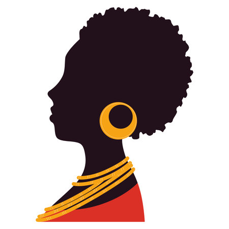 Isolated cute afro american girl character avatar Vectorのイラスト素材