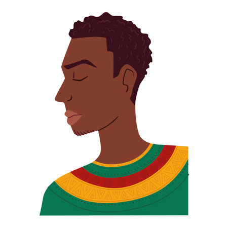 Isolated cute afro american boy character avatar Vectorのイラスト素材