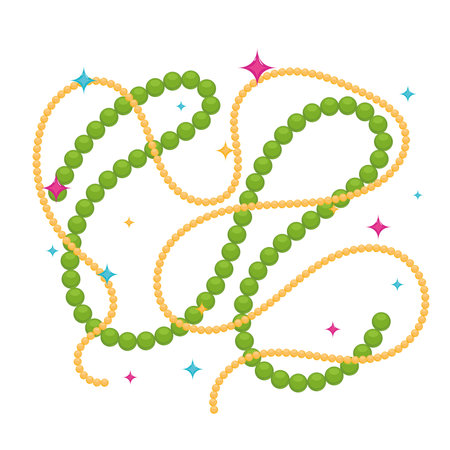 Isolated group of colored necklaces Vectorのイラスト素材
