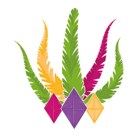 Isolated colored carnival feathers icon Flat design Vectorのイラスト素材