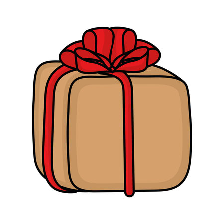 Isolated colored wrapped gift sketch icon Vectorのイラスト素材