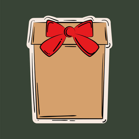Isolated colored wrapped gift sketch icon Vectorのイラスト素材