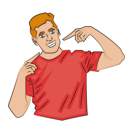 Isolated handsome male comic character Vectorのイラスト素材