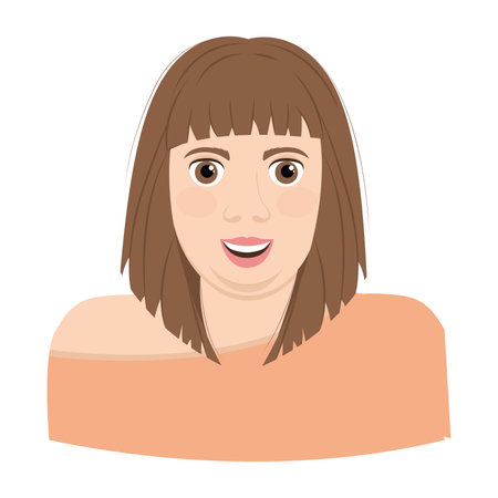 Isolated beautiful and cute girl avatar Vectorのイラスト素材