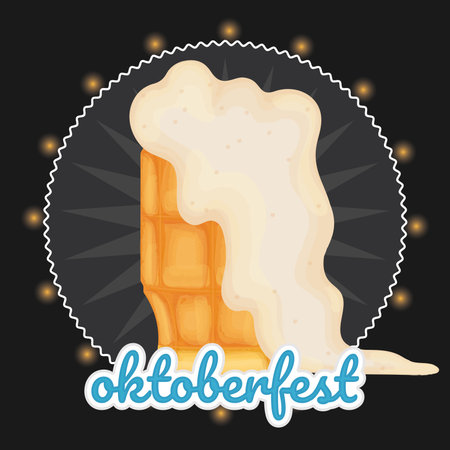 Isolated beer glass with foam colored poster Vectorのイラスト素材