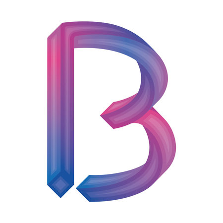 Isolated colored letter B with 3d effect Vectorのイラスト素材