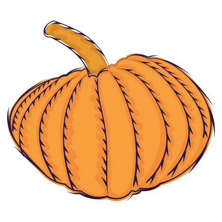 Isolated cute sticker of a pumpkin icon Vectorのイラスト素材