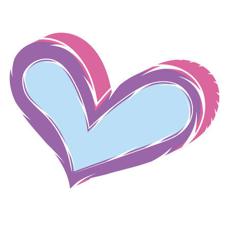 Isolated cute colored heart shape sticker icon Vectorのイラスト素材