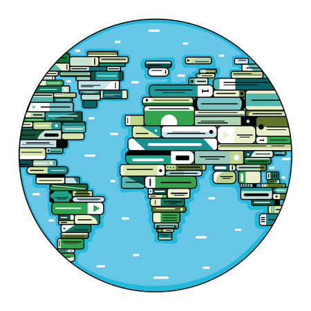 Isolated earth planet icon Flat design Vectorのイラスト素材