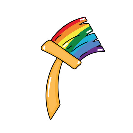Isoalted colored paintbrush Flat design Vectorのイラスト素材