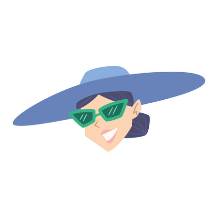 Isolated cute female character avatar with sunglasses Vectorのイラスト素材