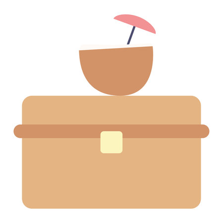 Isolated colored summer travel suitcase and cocktail Vectorのイラスト素材