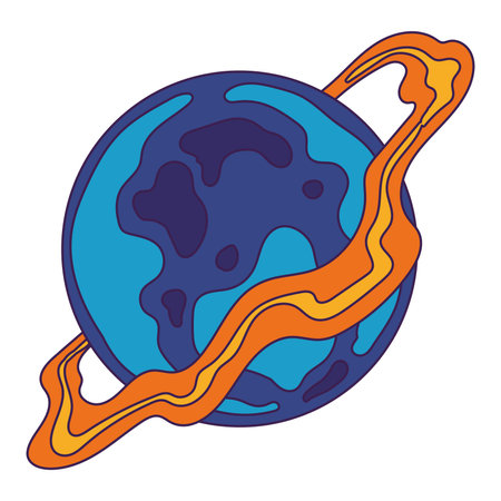 Isolated colored sci fi planet icon Vectorのイラスト素材