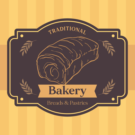 Isolated retro high quality premium bakery badge with a bread sketch Vectorのイラスト素材