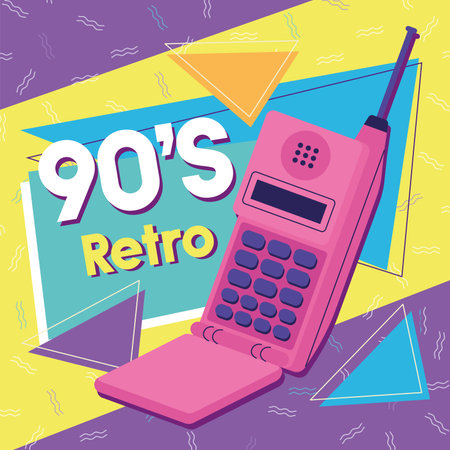 Isolated mobile phone Nostalgic retro background Vectorのイラスト素材