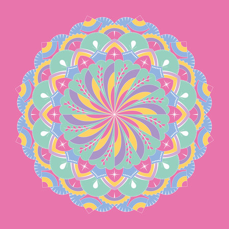 Isolated pastry colored mandala pattern Vectorのイラスト素材