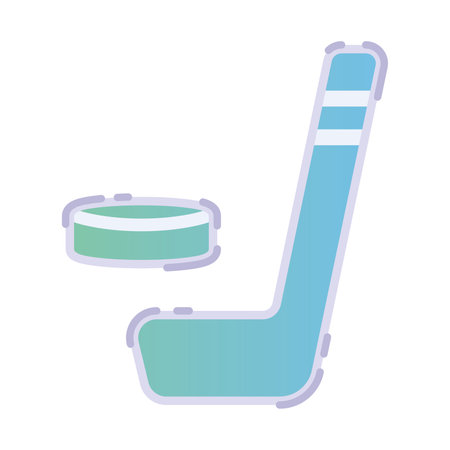 Isolated colored hockey stick and puck icon Vectorのイラスト素材