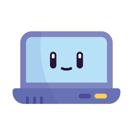 Isolated cute colored laptop office icon Vectorのイラスト素材