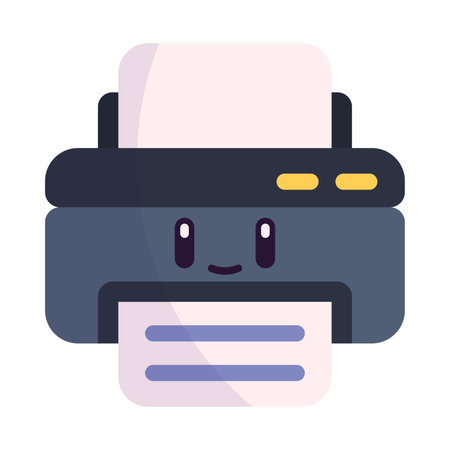 Isolated cute printer office icon Vectorのイラスト素材