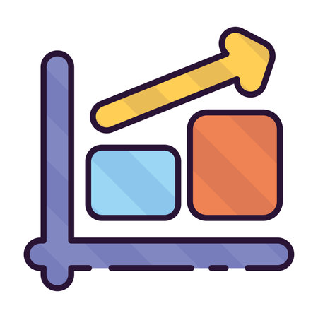 Isolated colored business graph sketch icon Vectorのイラスト素材