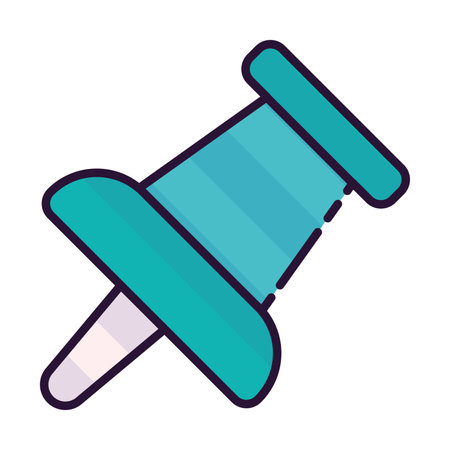 Isolated colored office pin sketch icon Vectorのイラスト素材