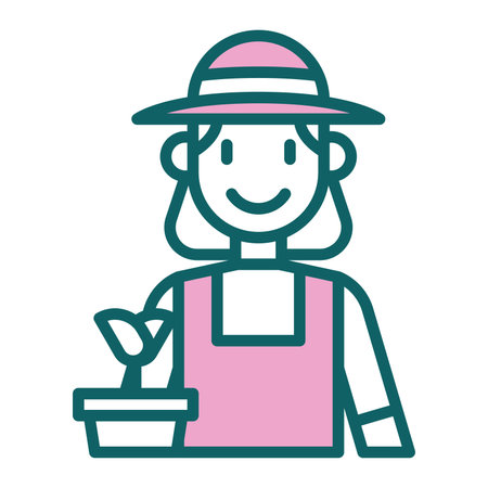 Isolated cute girl with gardening clothes icon Vectorのイラスト素材