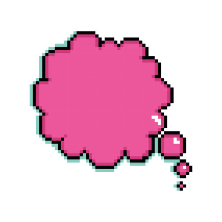Isolated pink pixelated comic speech bubble chat Vector