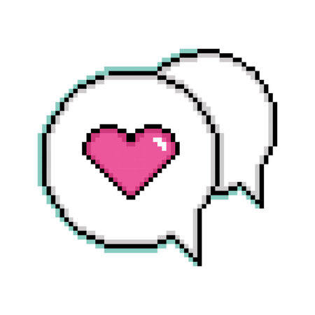 Isolated pink pixelated comic speech bubble chats Vectorのイラスト素材