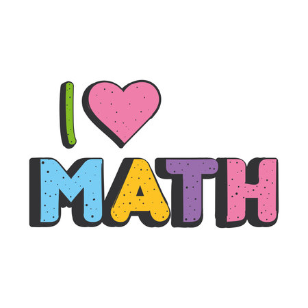 I love math colored lettering Vectorのイラスト素材