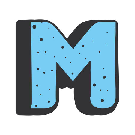 Isolated colored M letter with shadow effect Vectorのイラスト素材