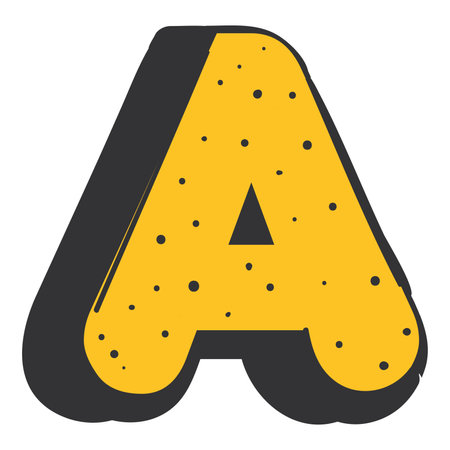 Isolated colored A letter with shadow effect Vectorのイラスト素材