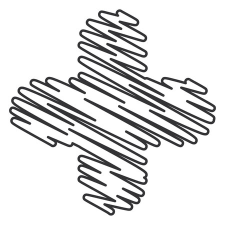 Isolated sketch of an add plus math operator icon Vectorのイラスト素材