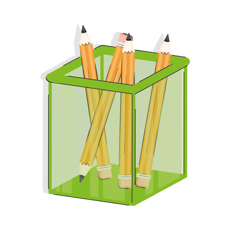 Isolated school supply mug with pencils Vectorのイラスト素材