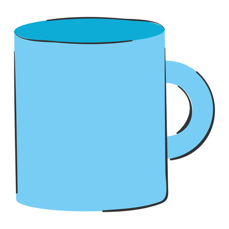 Isolated sketch of an empty coffee mug Vectorのイラスト素材
