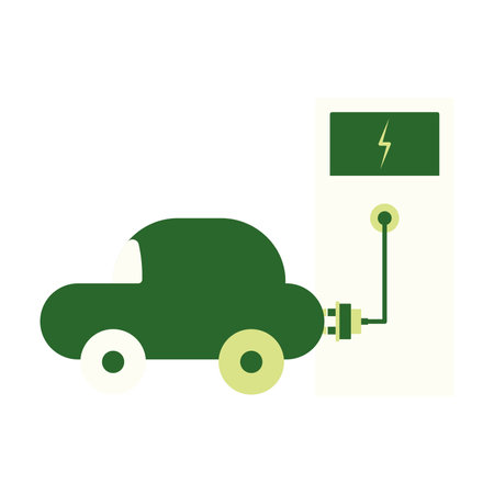 Isolated green eco car icon Vectorのイラスト素材
