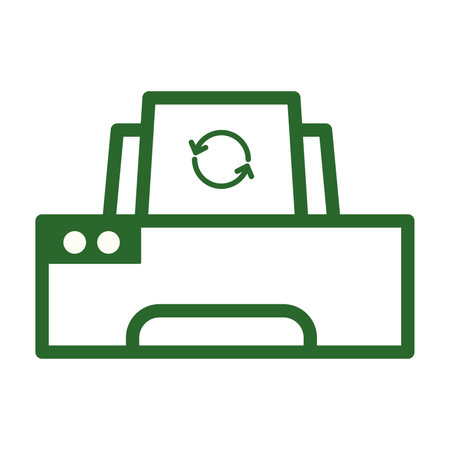 Isolated outline of an eco printer icon Vector