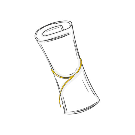 Isolated graduation diploma School supply sketch icon Vectorのイラスト素材