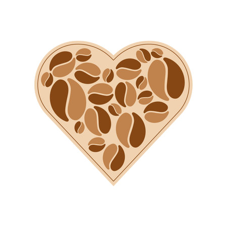 Heart shape with coffee bean icons Vectorのイラスト素材