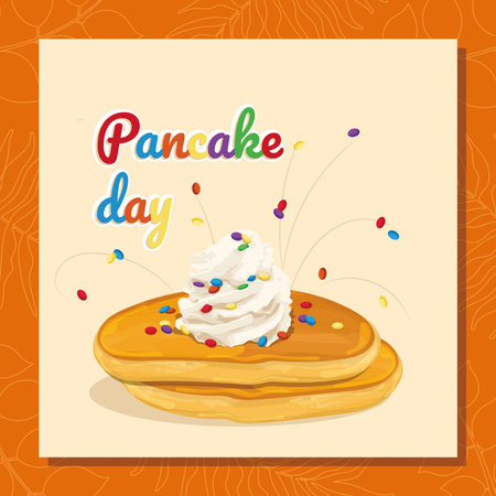 Colored Happy pancake day background Vectorのイラスト素材