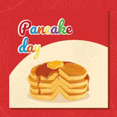 Colored Happy pancake day background Vectorのイラスト素材