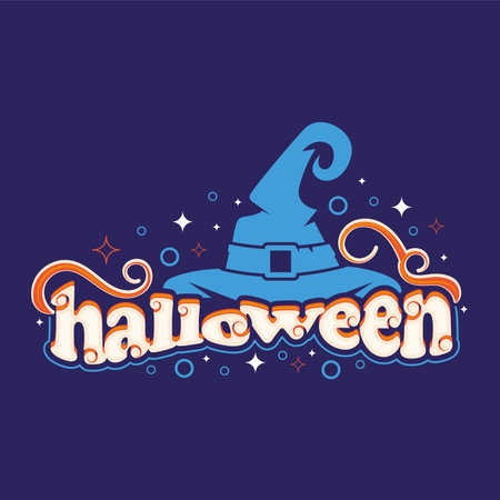 Colored Happy halloween lettering background Vectorのイラスト素材