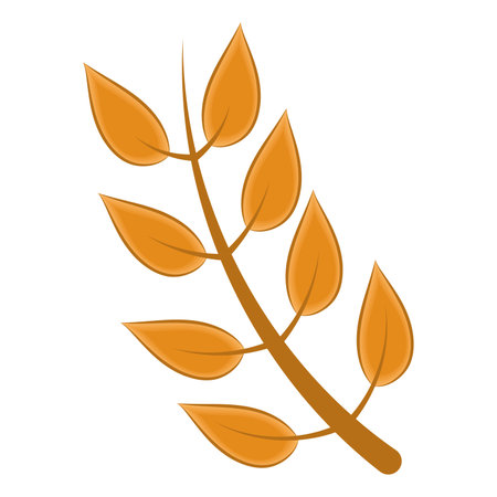 Isolated colored autumn seasonal leaf sketch icon Vectorのイラスト素材