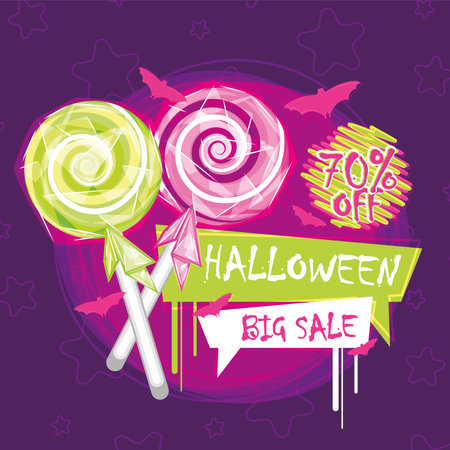 Groovy halloween special offer background Vectorのイラスト素材
