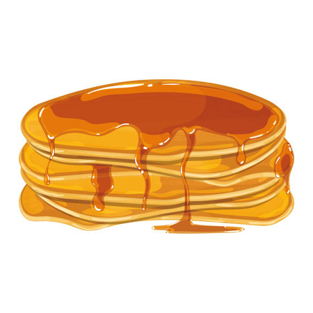 Isolated sweet pancakes with honey Vectorのイラスト素材