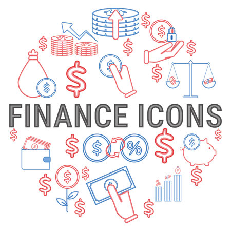 Set of Finance icons Vectorのイラスト素材